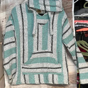 Earth Ragz Baja Hippie Drug Rug Hoodie Size Medium